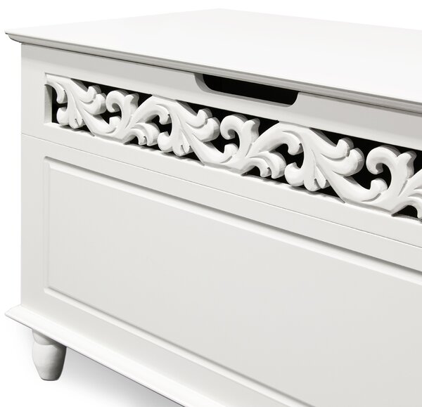 Skrzynia drewniana JERSEY, 80x40x48cm, biała Casaria