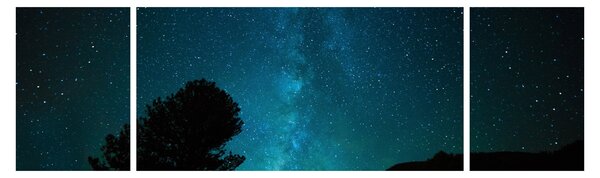 Obraz nocnego nieba z gwiazdami (170x50 cm)