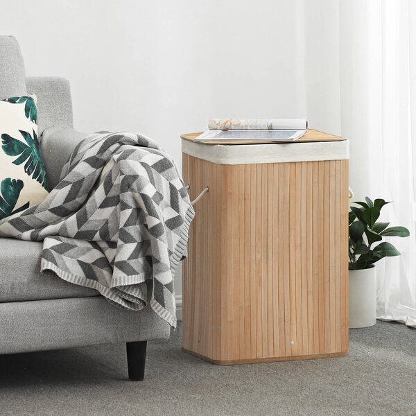 Kosz na bieliznę DORA, 72 l, naturalny brąz SongmicsHome