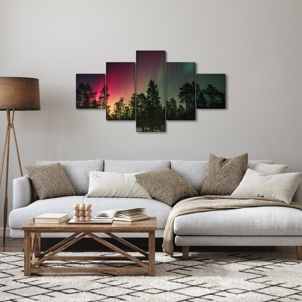 Obraz zorzy polarnej (125x70 cm)