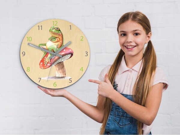 Zegar Ścienny Cichy do pokoju dziecięcego Drewniany Nowoczesny Dekoracyjny