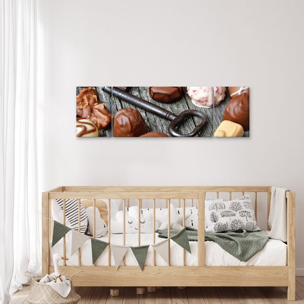 Obraz czekolady i kluczy (170x50 cm)