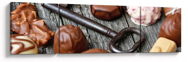 Obraz czekolady i kluczy (170x50 cm)