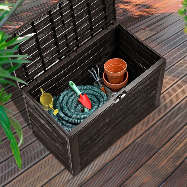 Pojemnik do przechowywania WOODEBOX, 190L, 78x44x55cm, ciemny brąz Prosperplast