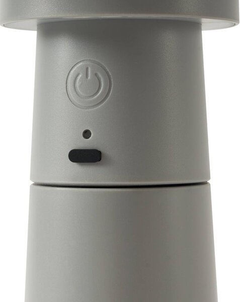 Lampa stołowa LED Salt Lucande, aluminiowy / szary / cynkowy, salon / jadalnia, tworzywo sztuczne, nowoczesny