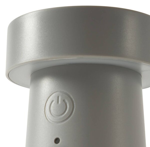 Lampa stołowa LED Salt Lucande, aluminiowy / szary / cynkowy, salon / jadalnia, tworzywo sztuczne, nowoczesny