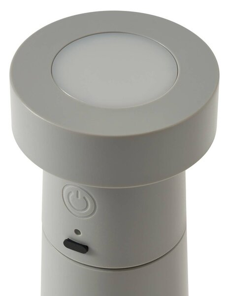 Lampa stołowa LED Salt Lucande, aluminiowy / szary / cynkowy, salon / jadalnia, tworzywo sztuczne, nowoczesny