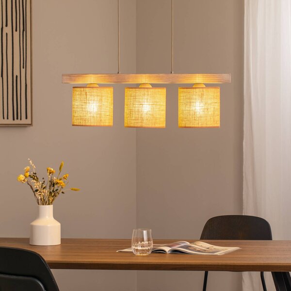 Lampa wisząca Forest Duolla, możliwość ściemniania, brązowy / rdzawy, salon / jadalnia, drewno