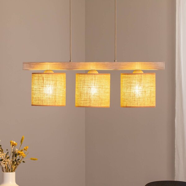 Lampa wisząca Forest Duolla, możliwość ściemniania, brązowy / rdzawy, salon / jadalnia, drewno