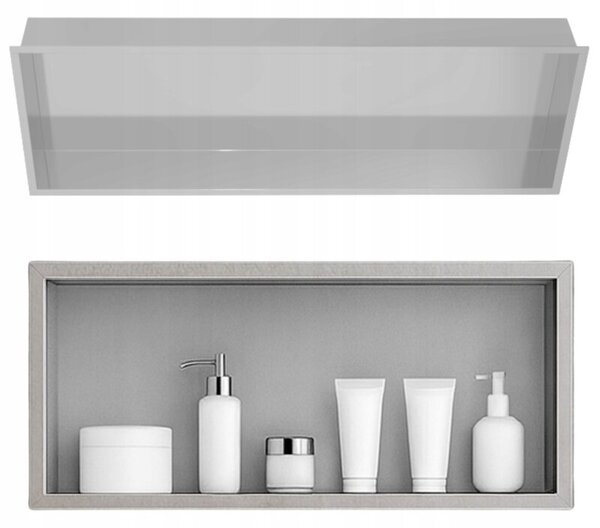 Półka łazienkowa wnękowa Estiva FALEZA Silver 90x30x10 cm srebrna 1 szt