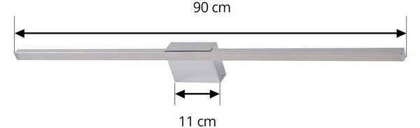 Kinkiet Kivana Lucande, chromowy / srebrny, łazienka, aluminium, nowoczesny