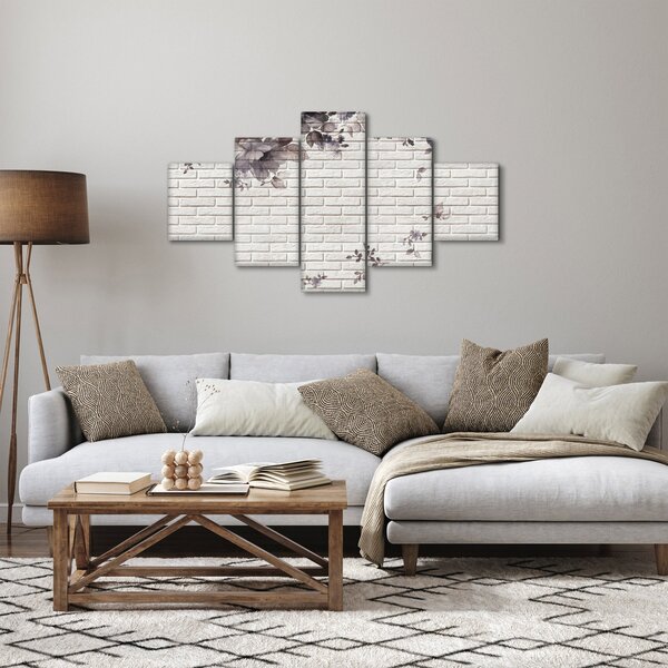 Obraz ściany z bukietem kwiatów (125x70 cm)