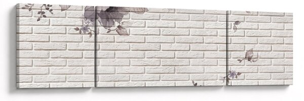 Obraz ściany z bukietem kwiatów (170x50 cm)