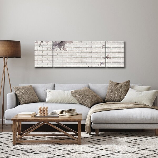 Obraz ściany z bukietem kwiatów (170x50 cm)