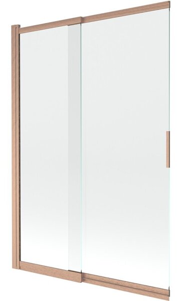 Mexen Fox parawan nawannowy 2-skrzydłowy przesuwny 120 x 150 cm, transparent, miedź szczotkowana - 891-120-002-65-00