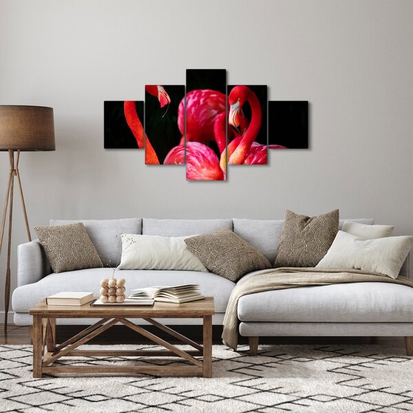 Obraz czerwonych flamingów (125x70 cm)