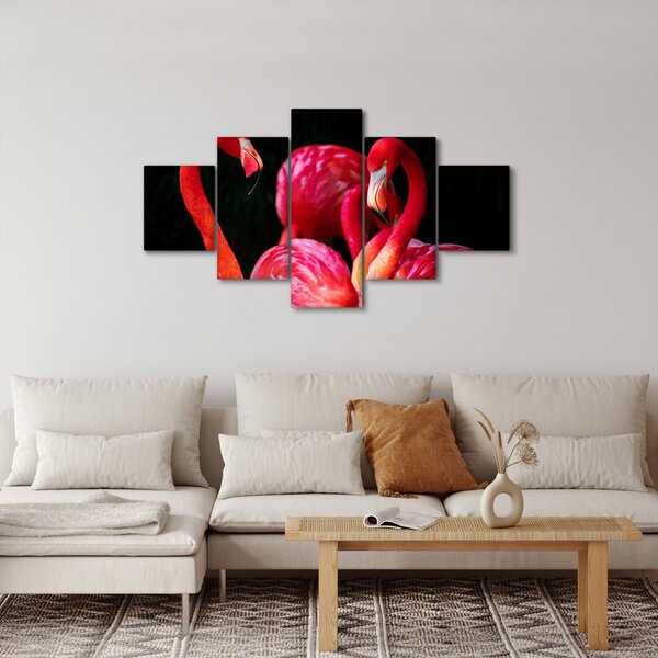 Obraz czerwonych flamingów (125x70 cm)