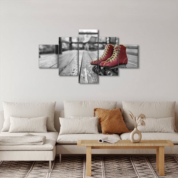 Obraz czerwonych starych wrotek (125x70 cm)