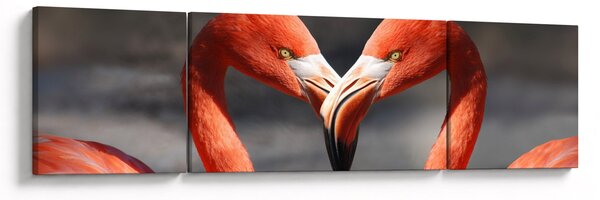 Obraz dwóch zakochanych flamingów (170x50 cm)