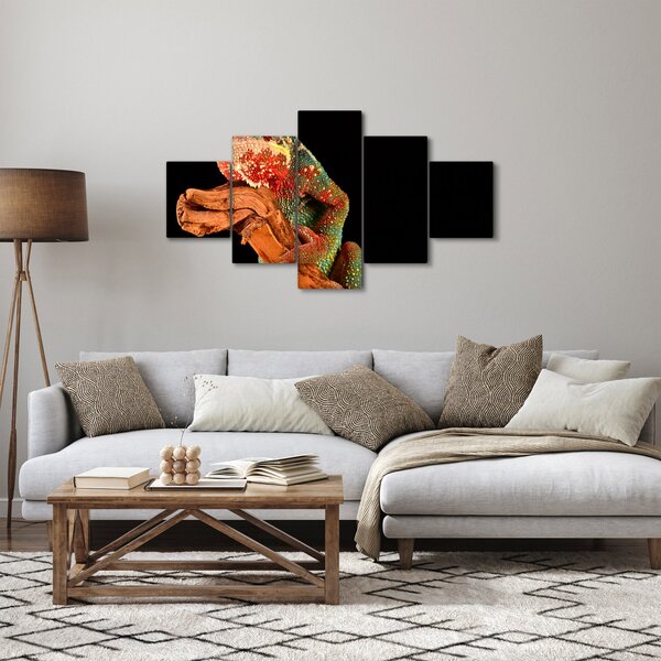 Obraz kameleona na gałęzi (125x70 cm)