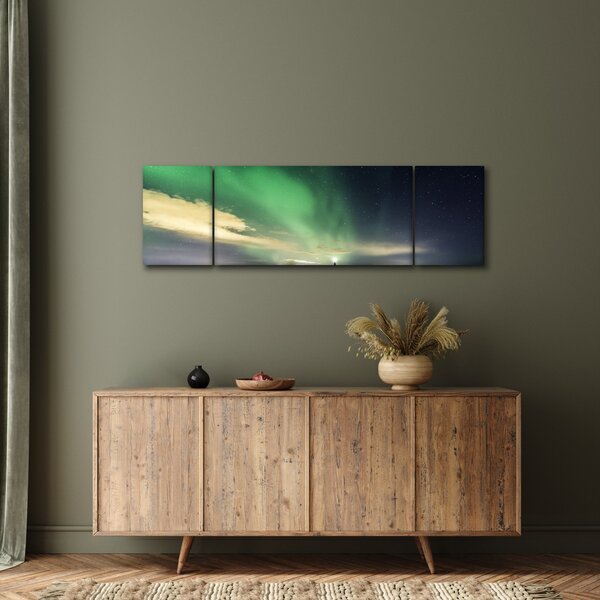 Obraz zorzy polarnej (170x50 cm)