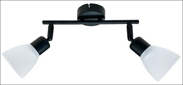 Metalowa lampa sufitowa z 2 szklanymi kloszami czarny + biały Z068 P7-D61