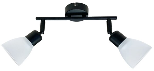 Metalowa lampa sufitowa z 2 szklanymi kloszami czarny + biały Z068 P7-D61