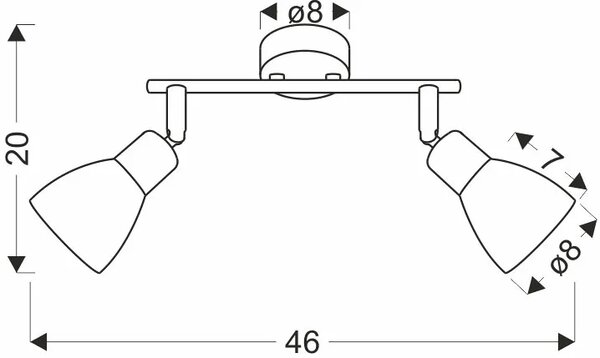 Metalowa lampa sufitowa z 2 szklanymi kloszami czarny + biały Z068 P7-D61
