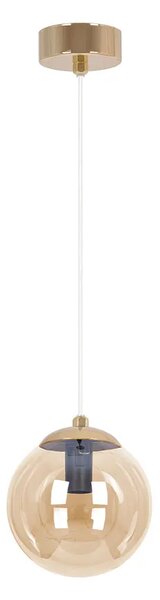 Złoto-bursztynowa lampa wisząca szklana kula - A675 N5-P20