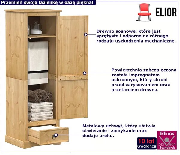 Wysoki zamykany słupek łazienkowy E5-B42