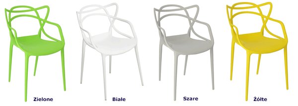 Limonkowe minimalistyczne krzesło ażurowe A2-R72