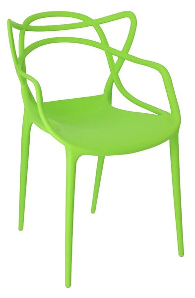 Limonkowe minimalistyczne krzesło ażurowe A2-R72