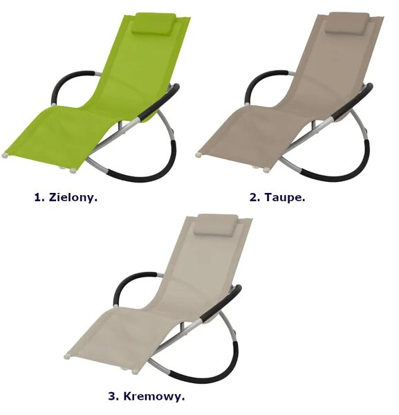 Leżak ogrodowy z poduszką taupe K9-R70