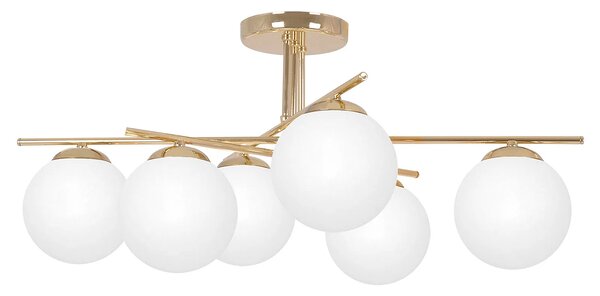 Złoto-biała sześciopunktowa lampa sufitowa glamour B1-T12
