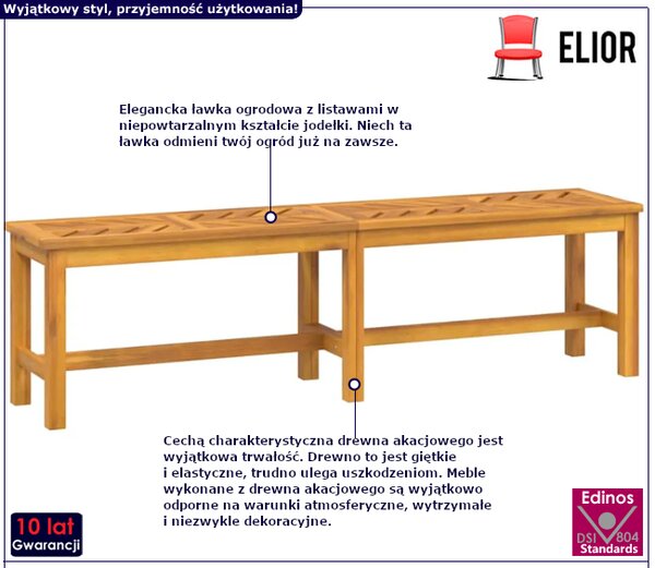 Ławka ogrodowa z litego drewna akacjowego L7-M38