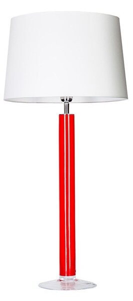 Czerwona lampa stołowa Fjord - biały abażur, szklana