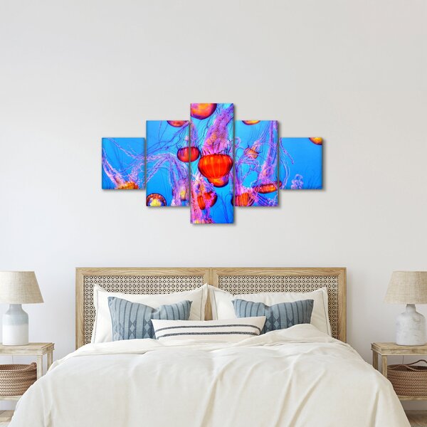 Obraz meduz w morzu (125x70 cm)