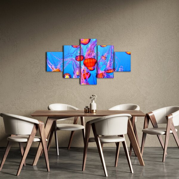 Obraz meduz w morzu (125x70 cm)