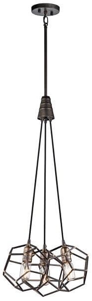 Industrialna lampa wisząca Rocklyn - Ardant Decor - geometryczne klosze