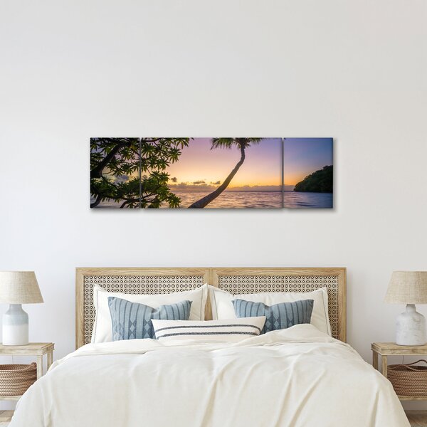 Obraz palmy na plaży (170x50 cm)