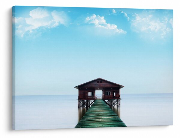 Obraz domu nad morzem (70x50 cm)