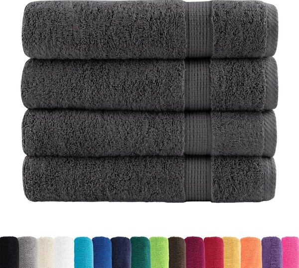 Ręczniki premium, SOLUND, 4 szt., antracytowe, 70x140 cm, 600 g/m²