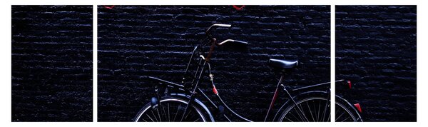 Obraz roweru w Amsterdamie (170x50 cm)