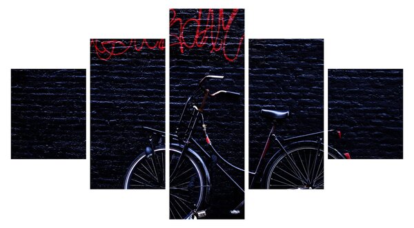 Obraz roweru w Amsterdamie (125x70 cm)