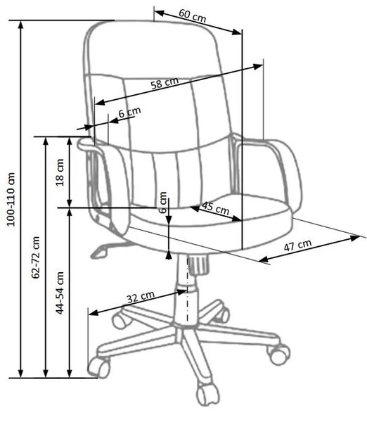 Biurowy Fotel Czarny Obrotowy H6-D04