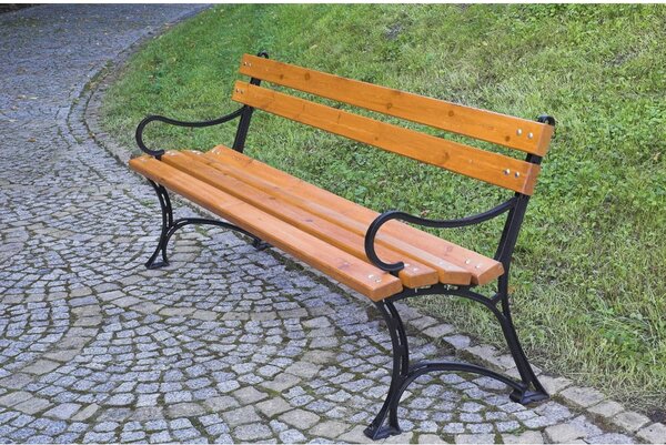 Drewniana ławka ogrodowa w naturalnym kolorze – Rojaplast