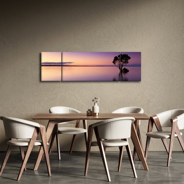 Obraz powierzchni wody o wschodzie słońca (170x50 cm)