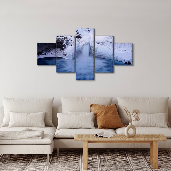 Obraz wodospadu zimą (125x70 cm)
