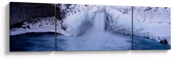 Obraz wodospadu zimą (170x50 cm)