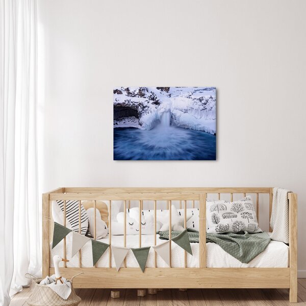 Obraz wodospadu zimą (70x50 cm)